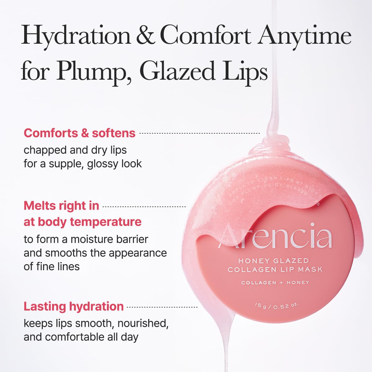 Arencia Honey Glazed Collagen Lip Mask - 0.52 oz