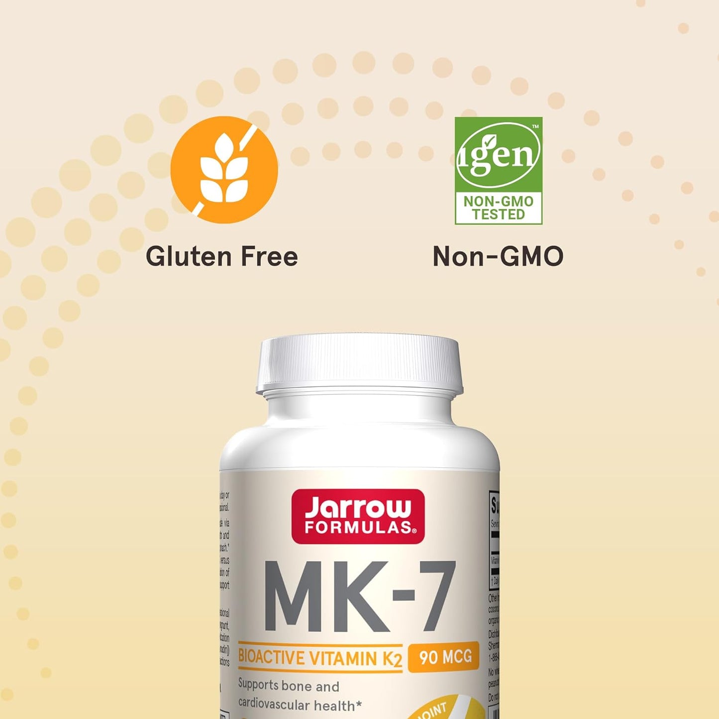 Jarrow Formulas MK- 7 - Bioactive Form of Vitamin K2  60 softgels