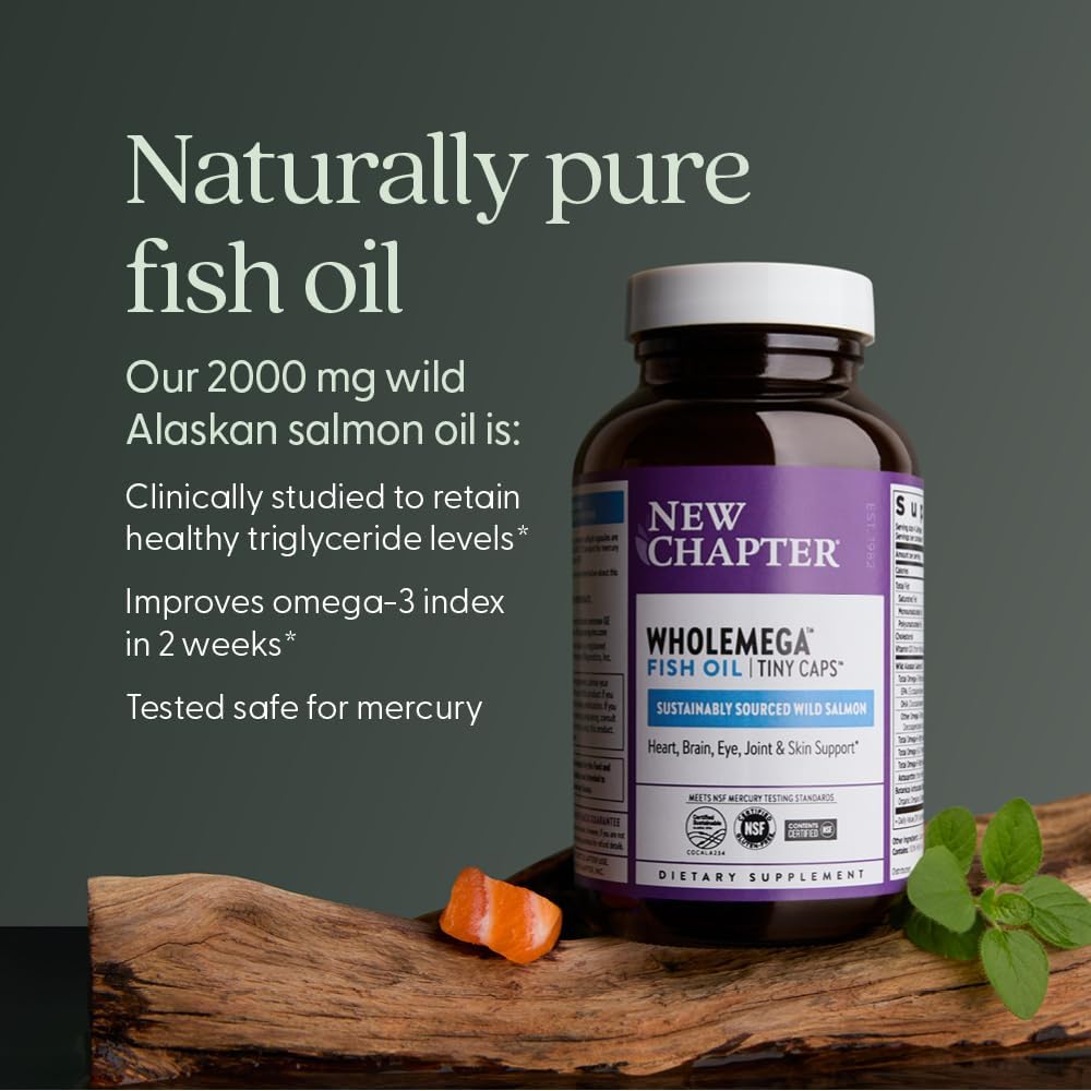 New Chapter Wholemega Fish Oil Tiny Capsules- 90 Count
