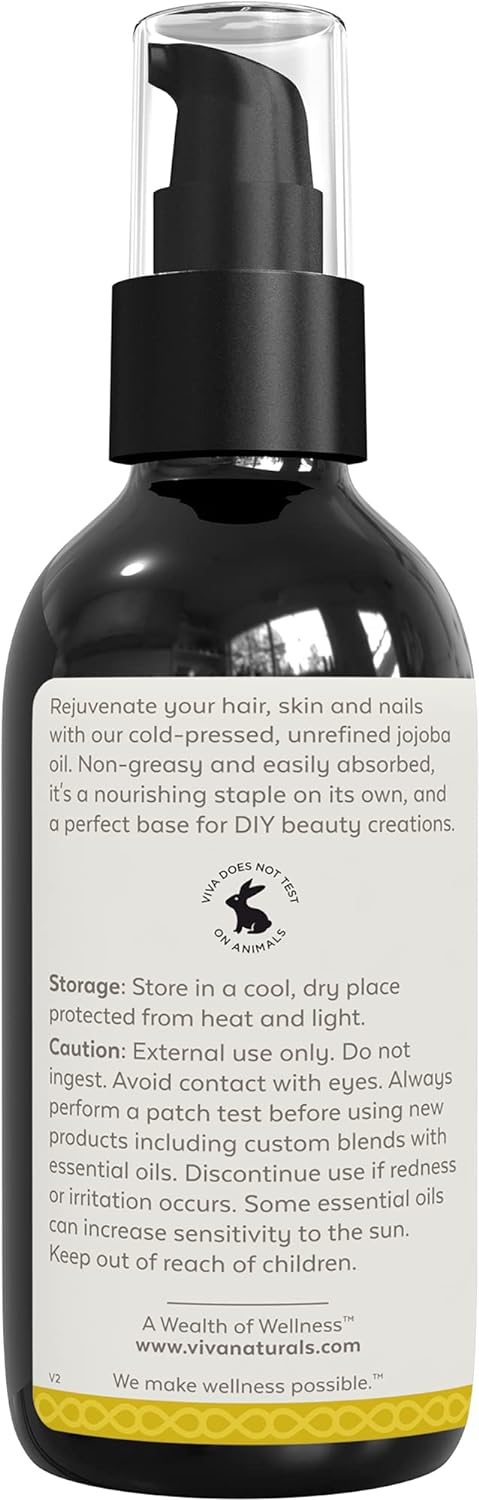 Jojoba Oil Organic Cold Pressed Unrefined 4 fl oz