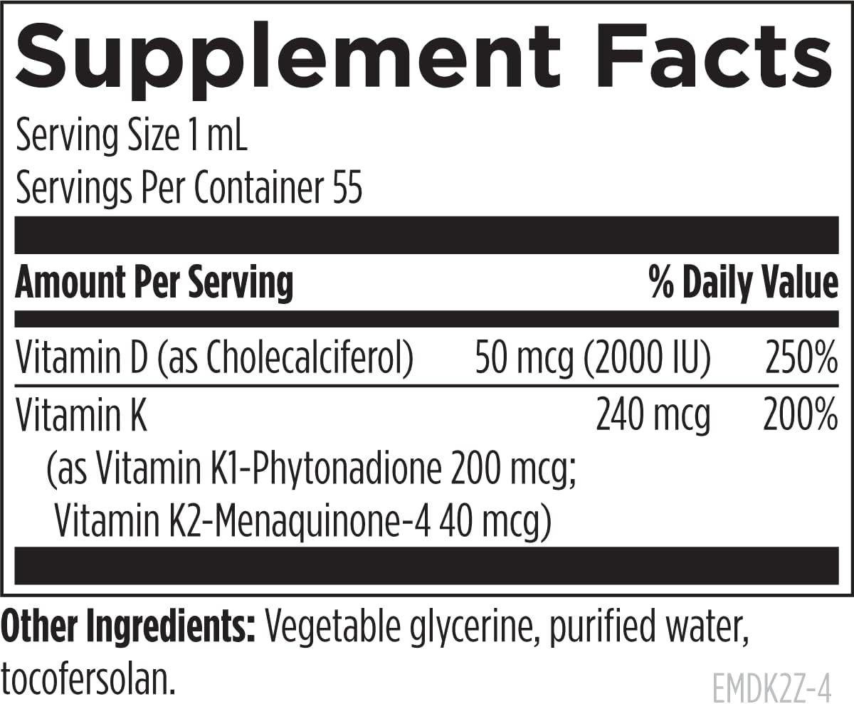 Designs for Health Emulsi-D3 Synergy 2000 IU Vitamin D Liquid  1.8oz
