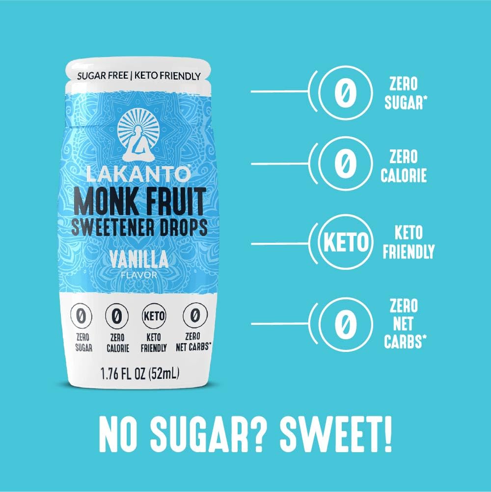 Lakanto Liquid Monk Fruit Extract Drops - Vanilla, 1.76 fl oz