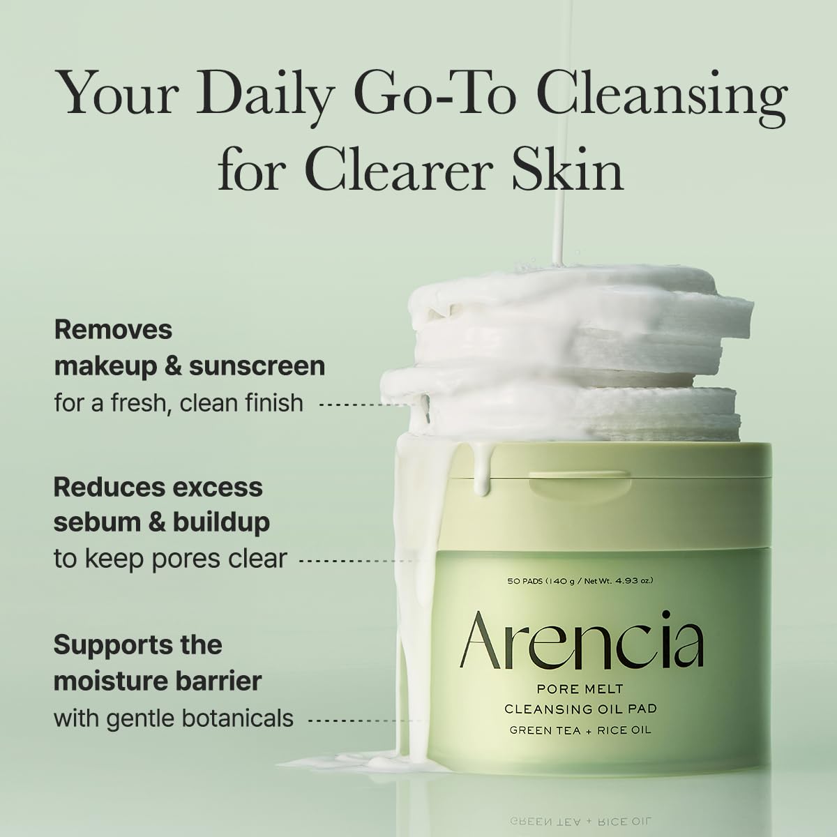 Arencia Pore Melt Cleansing Oil Pad - 50 Pads - 4.93 oz