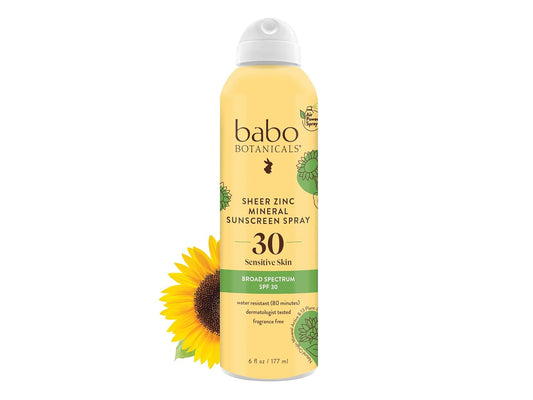 Babo Botanicals Sheer Zinc Continuous Sunscreen Spray SPF30 - 6 fl oz