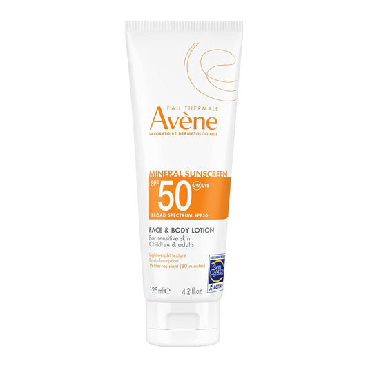 Avène Mineral Sunscreen Broad Spectrum SPF 50 Face and Body Lotion  - 4.23 Fl Oz