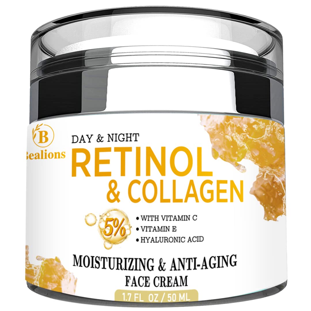 Bealions Retinol Collagen Cream - Hydrating Hyaluronic Acid Face Moisturizer