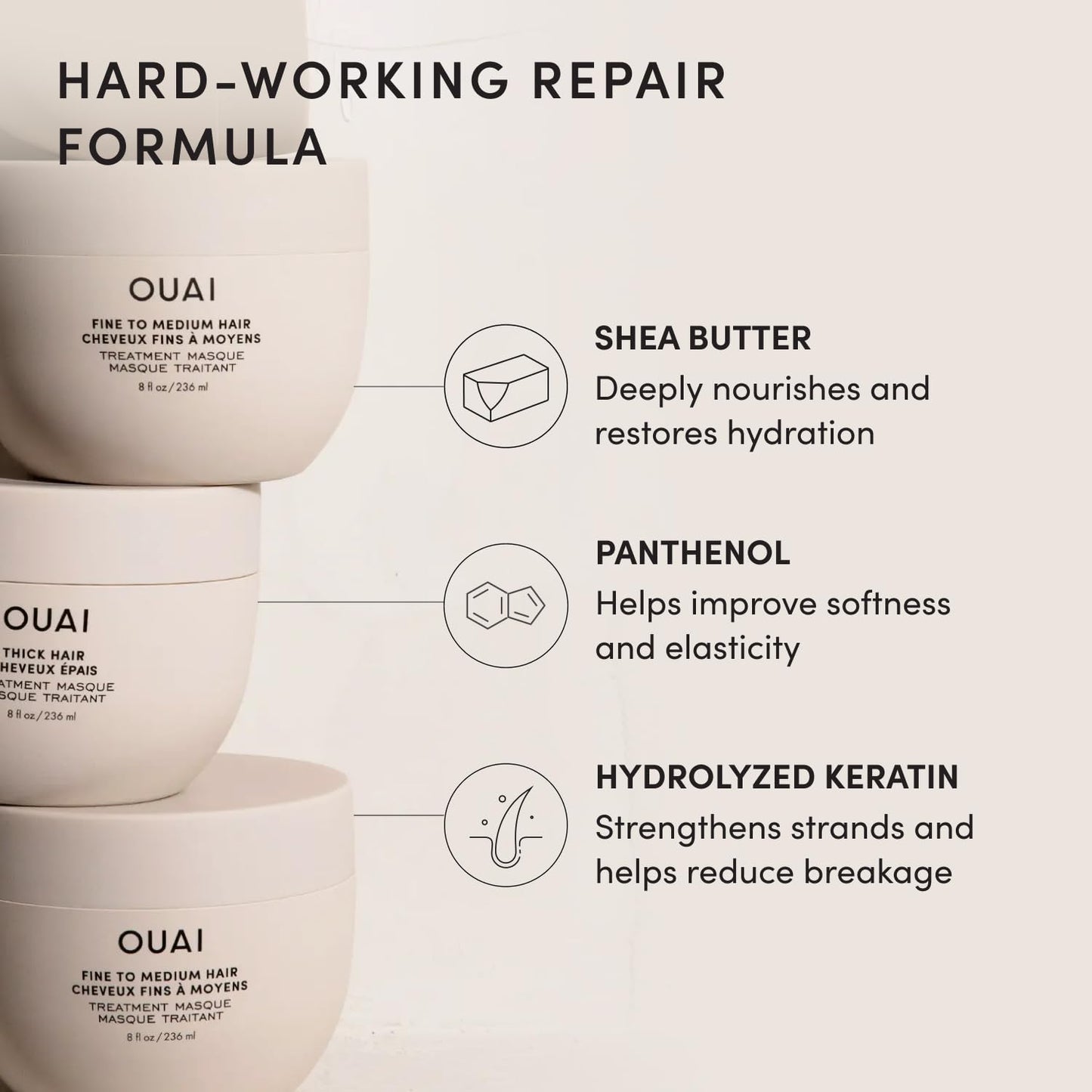 OUAI Fine to Medium Hair Treatment Masque - 3.4 Oz