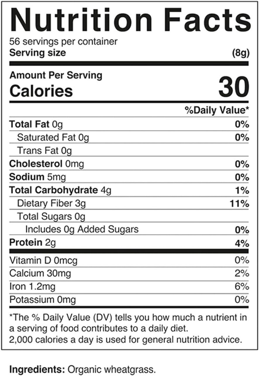 Vitamatic Certified USDA Organic Wheatgrass Powder – 16 Ounces