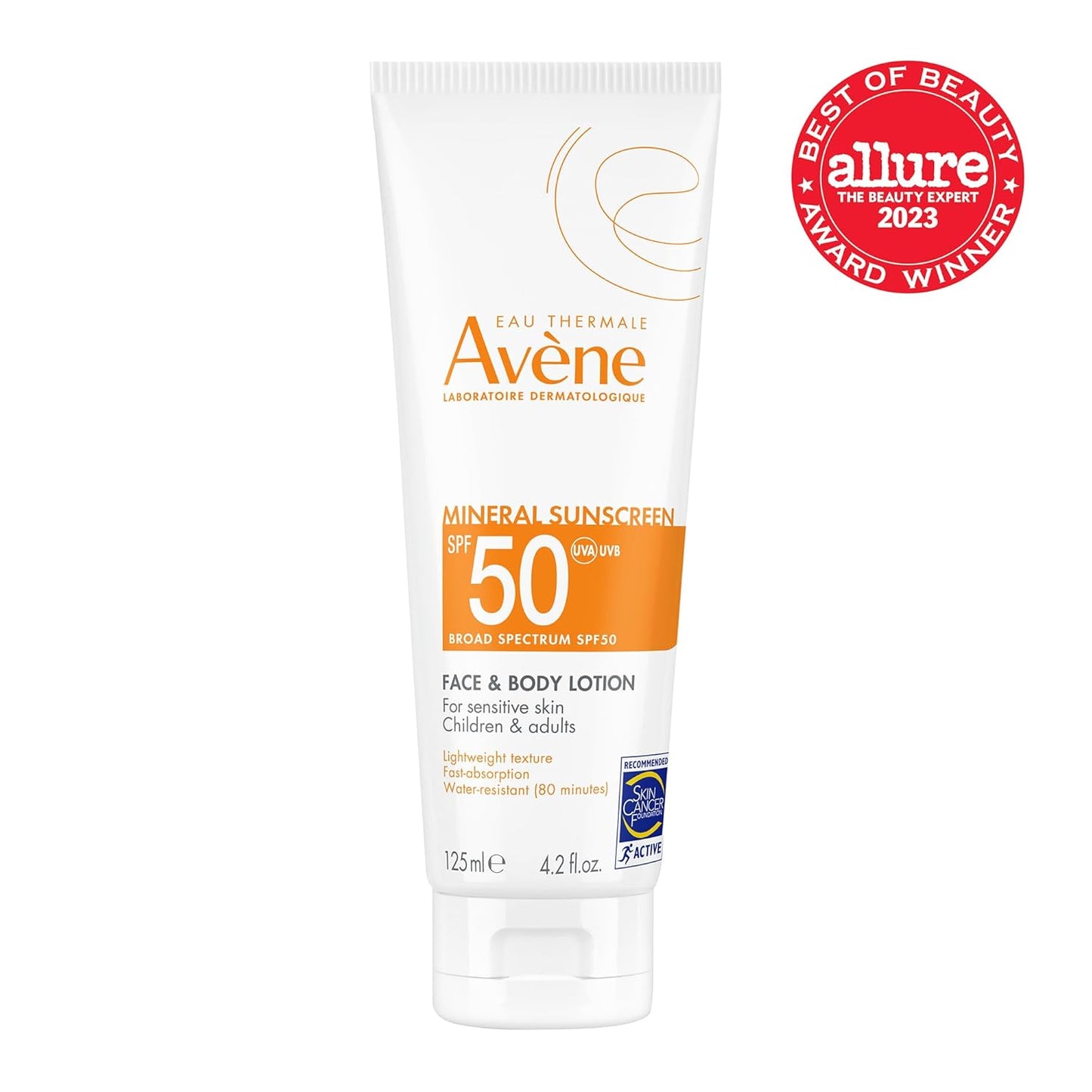 Avène Mineral Sunscreen Broad Spectrum SPF 50 Face and Body Lotion  - 4.23 Fl Oz