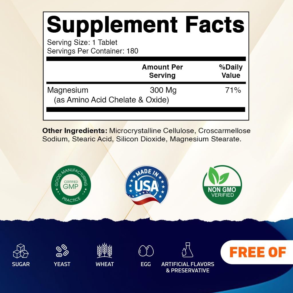 Vitamatic Chelated Magnesium 300mg - 180 Tablets