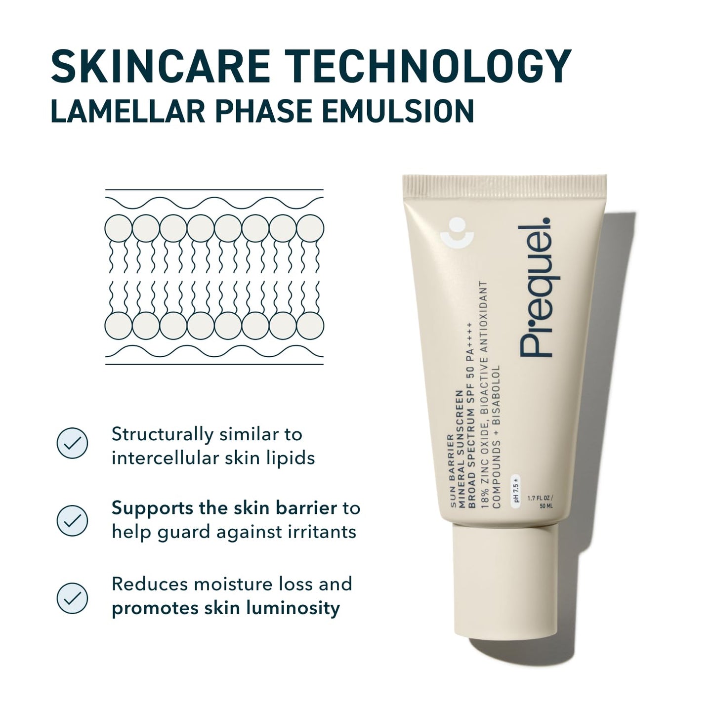 Prequel Skin Sun Barrier Mineral Sunscreen SPF 50. PA++++ - 1.7 oz