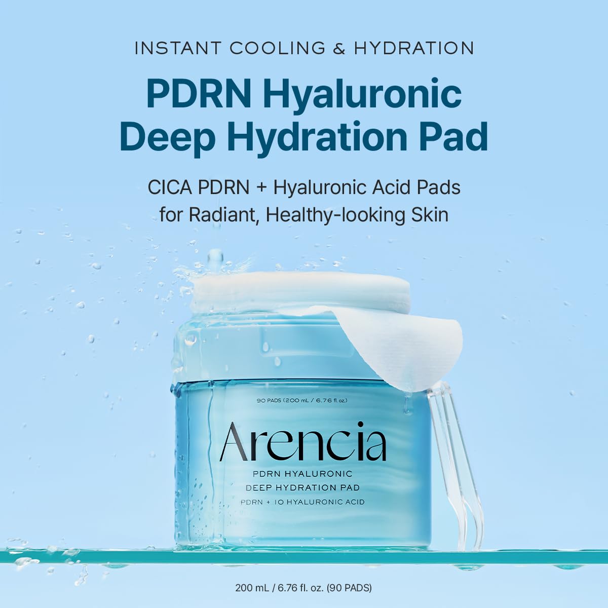 Arencia PDRN Hyaluronic Deep Hydration Toner Pads, 90 Count -  6.76 fl. oz