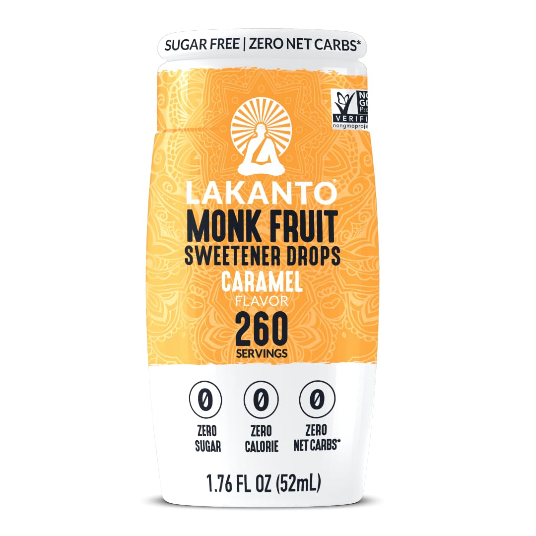 Lakanto Liquid Monk Fruit Extract Drops, Caramel - 1.76 Fl Oz