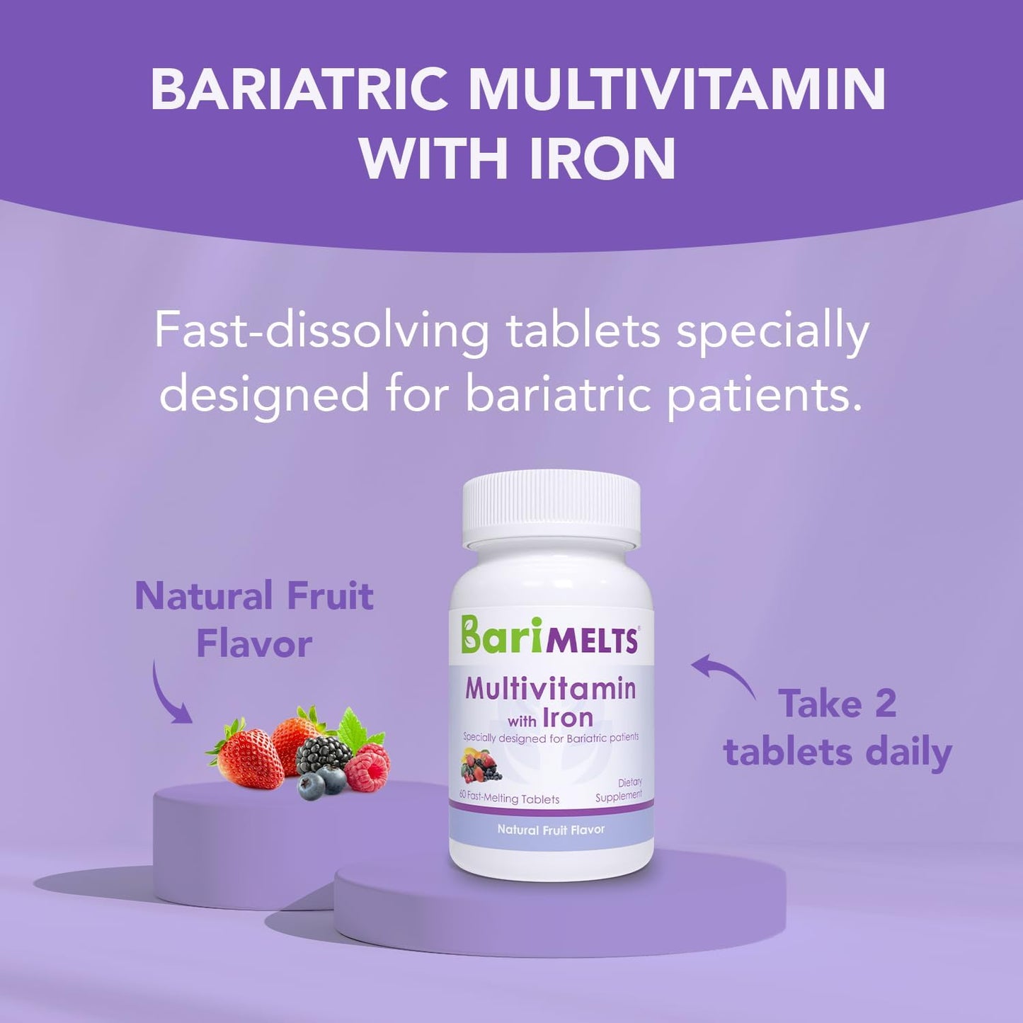 BariMelts Bariatric Multivitamin with Iron 60 Fast-Dissolving Tablets