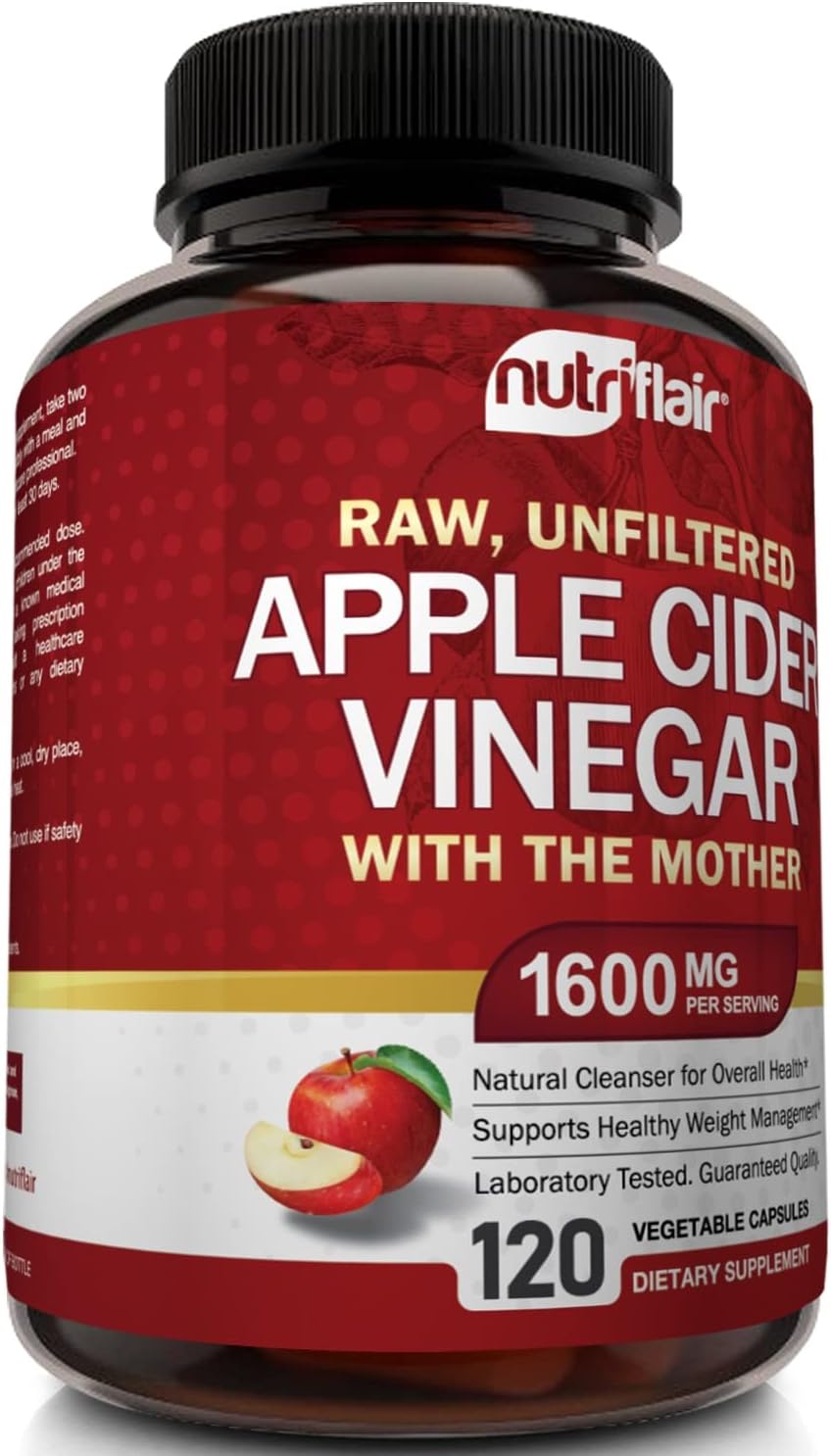 Apple Cider Vinegar Capsules with The Mother - 120 Vegan ACV Pills