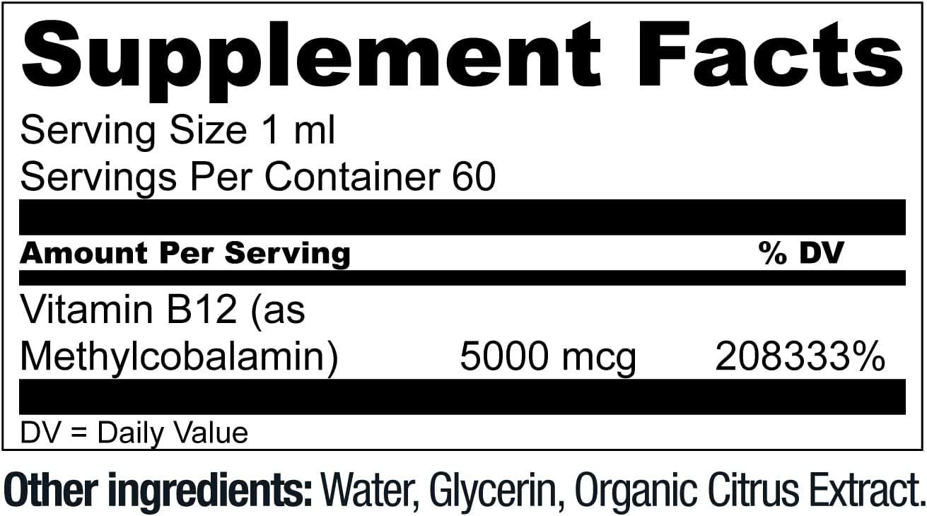 Vegan Vitamin B12 Sublingual Liquid Drops by Live Conscious - 60 ml