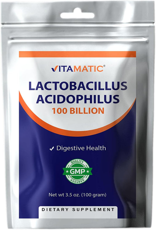 Vitamatic Lactobacillus Acidophilus Probiotic Powder  - 100 Gram (3.5 OZ)