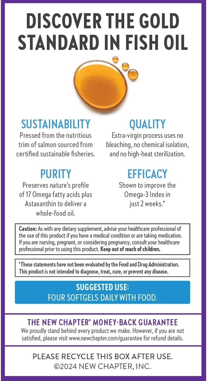 New Chapter Wholemega Fish Oil Tiny Capsules- 90 Count