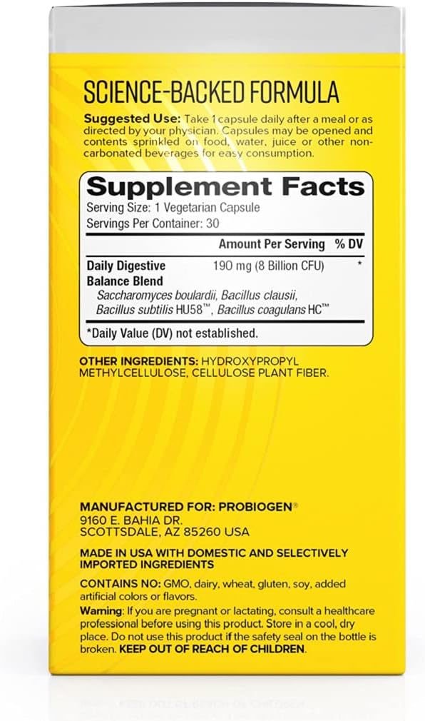 Probiogen Daily Digestive Balance Probiotic, 30 Count