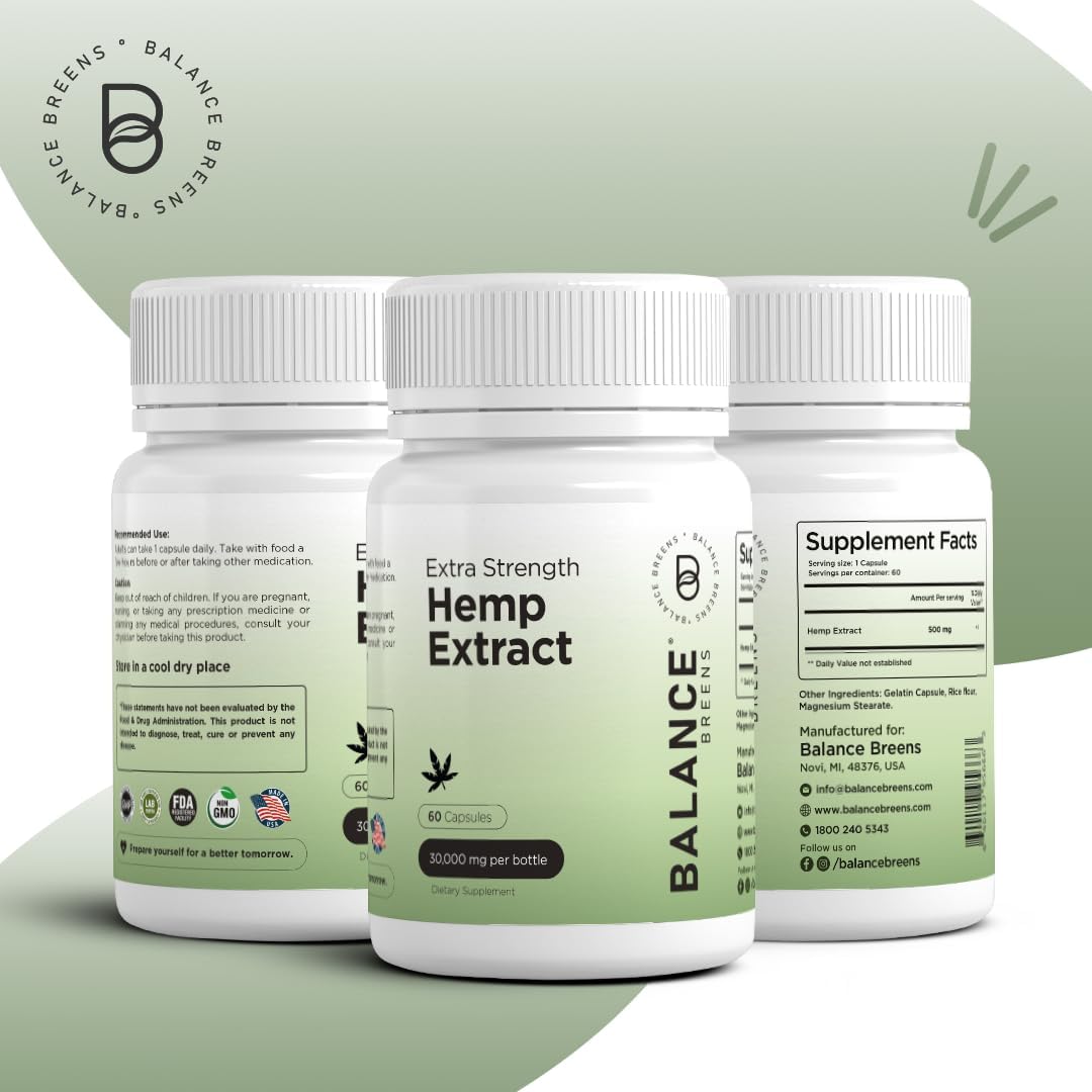 Balance Breens Hemp Extract 120 Capsules