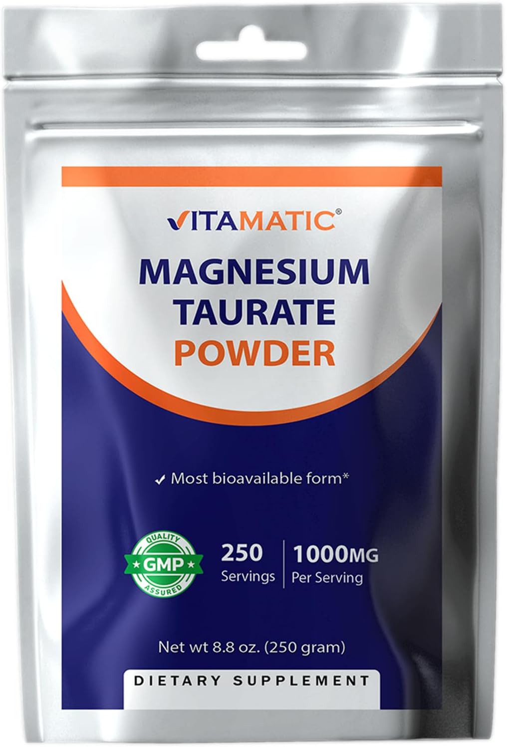 Vitamatic Magnesium Taurate Powder  1000mg - 8.8 oz
