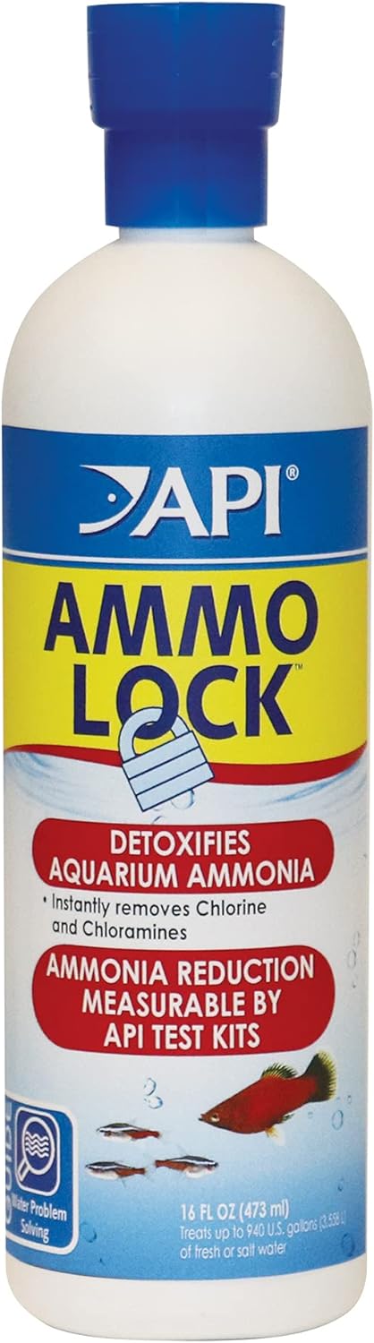 API AMMO-LOCK Freshwater and Saltwater Aquarium Ammonia Detoxifier 16-Ounce Bottle