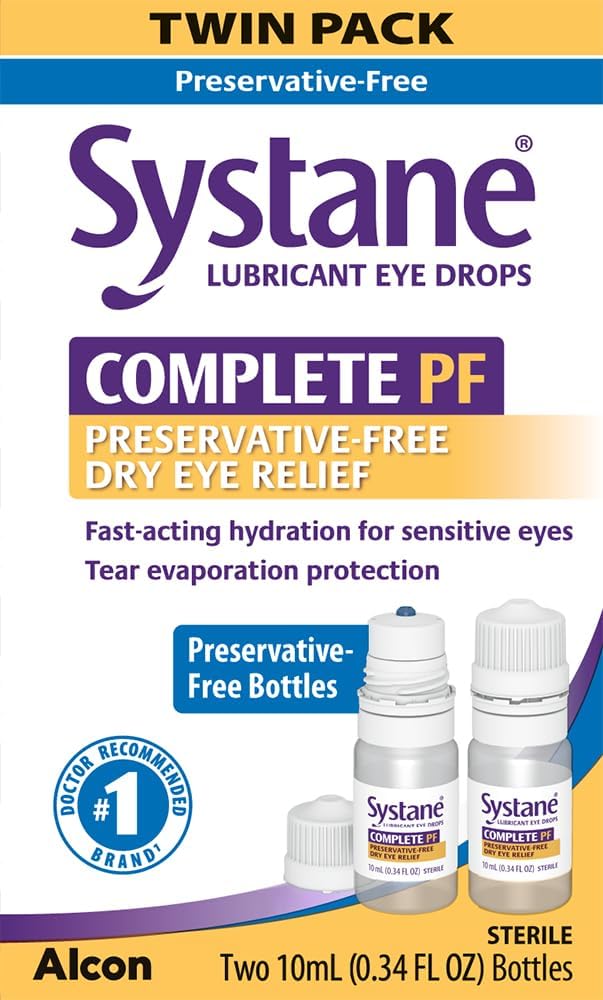 Systane COMPLETE PF Multi-Dose Preservative Free Dry Eye Drops 0.34 Fl Oz, 2 count
