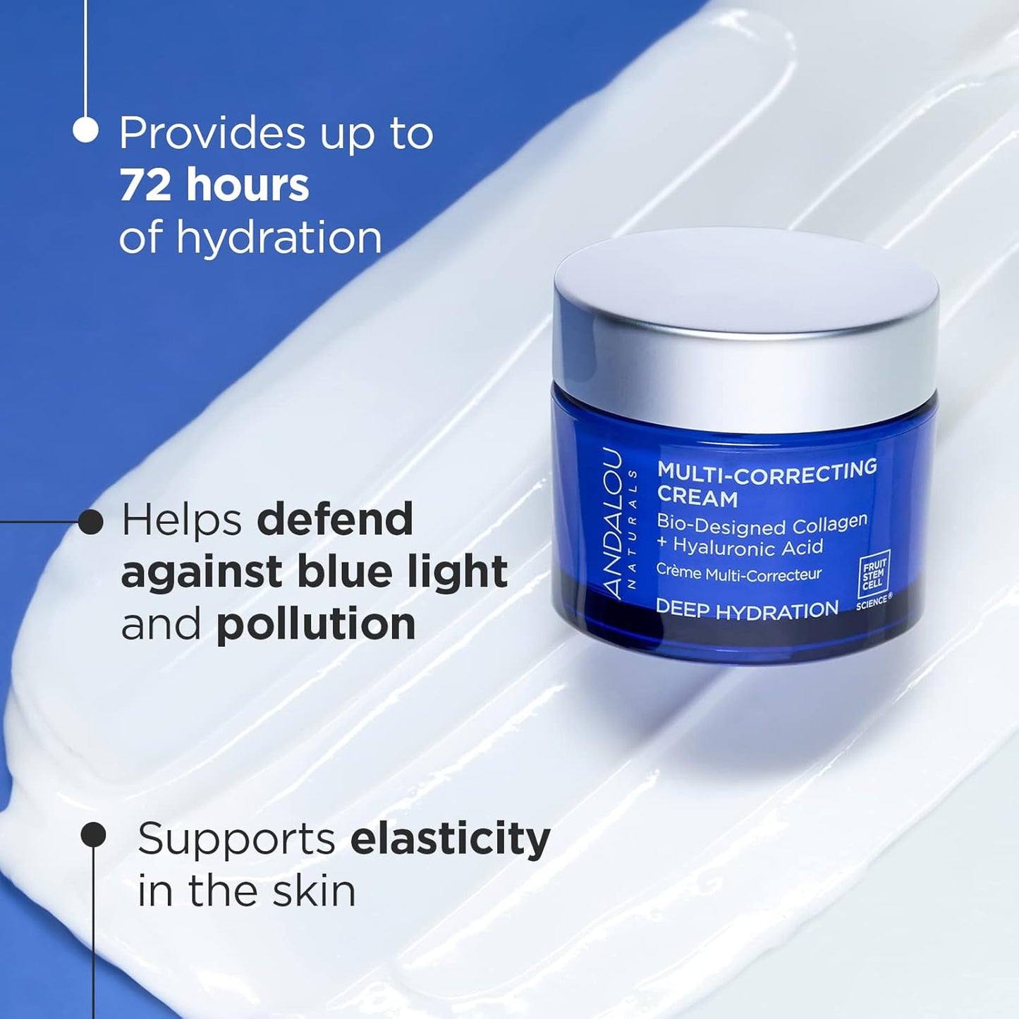 Andalou Naturals Deep Hydration Face Moisturizer, Multi-Correcting Cream,1.7 fl oz