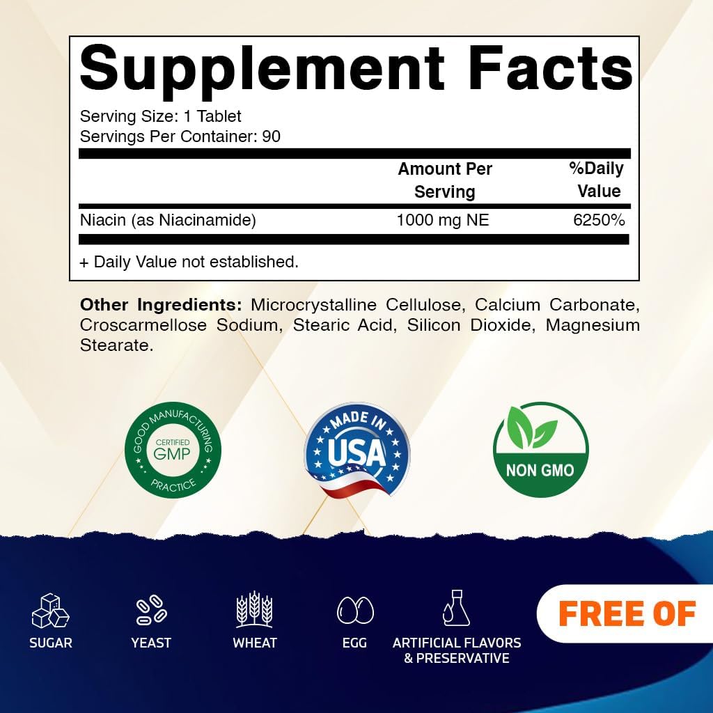 Vitamatic Niacinamide 1000 mg 90 Tablets