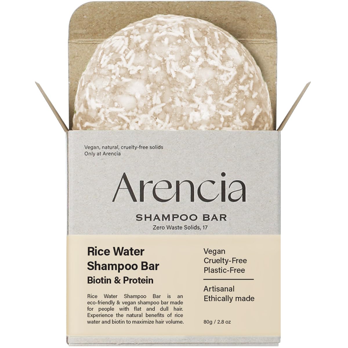 ARENCIA Rice Water Shampoo Bar - 2.8 oz