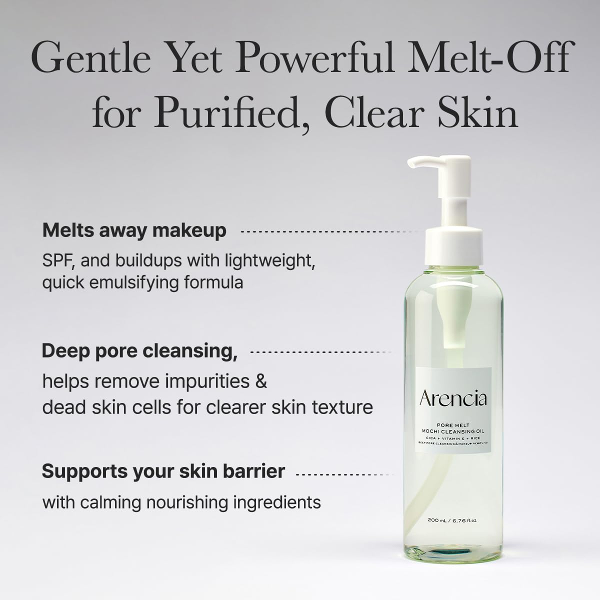 ARENCIA Pore Melt Mochi Makeup-Removing Cleansing Oil - 6.76 fl oz
