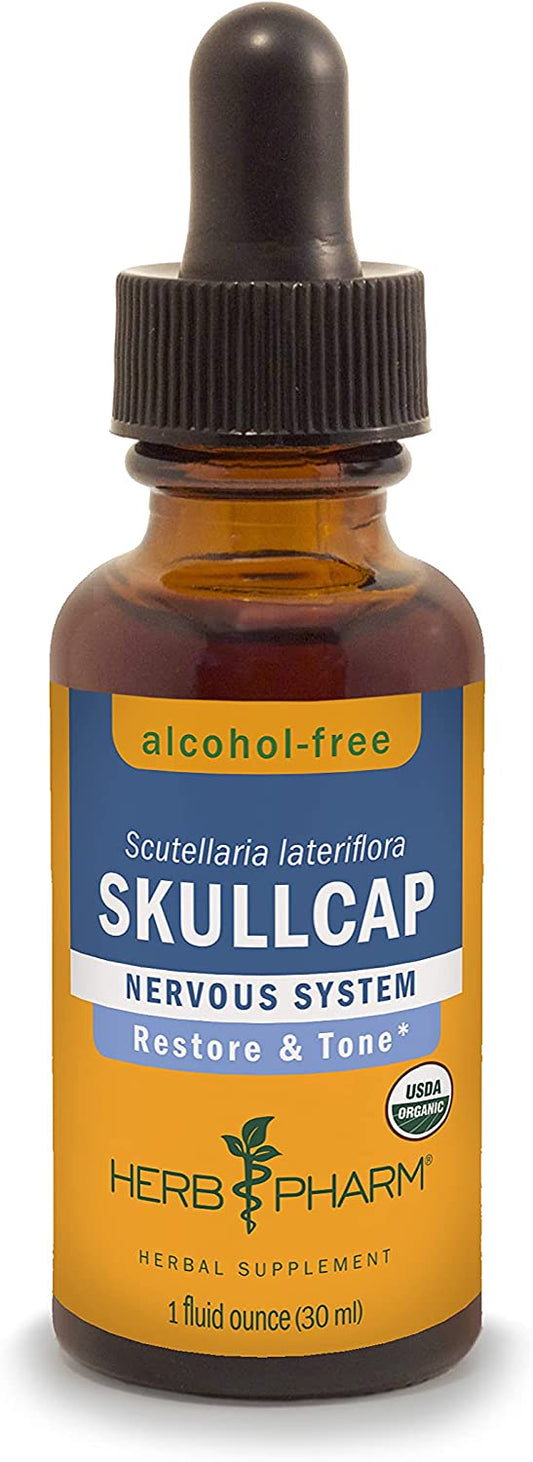 Herb Pharm Certified Organic Skullcap Liquid Extract for Nervous System Support, 1 Fl Oz