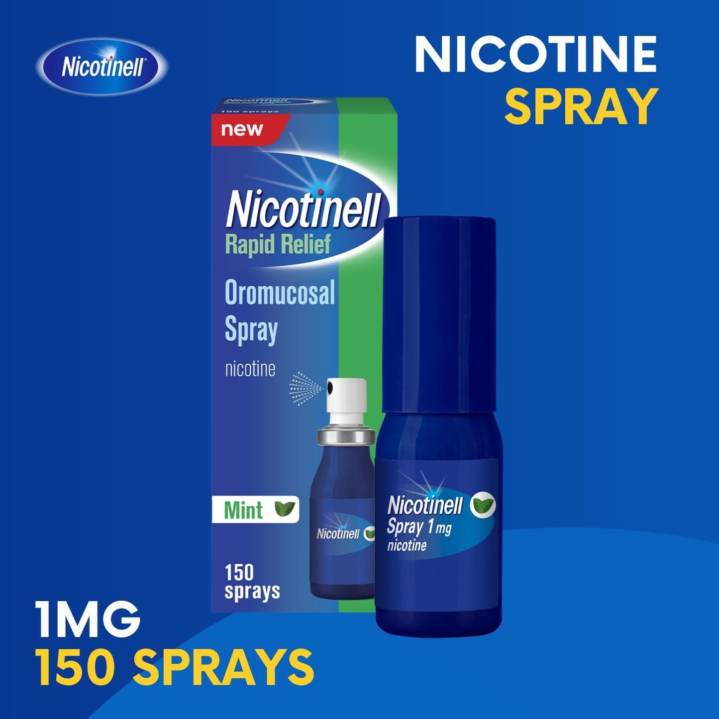 Nicotinell Nicotine Mouthspray 1mg, Fresh Mint Flavour (1 x 150 Sprays)