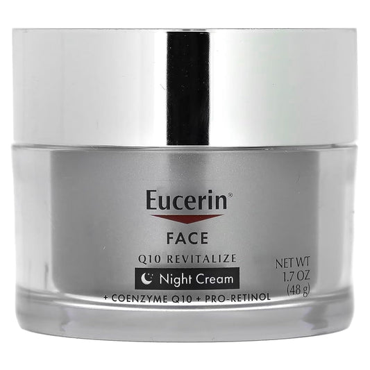 Eucerin Q10 Anti-Wrinkle Night Cream + Pro-Retinol, Facial Cream for Sensitive Skin, 1.7 Oz Jar
