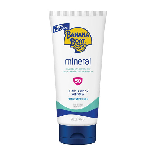 Roll over image to zoom in Banana Boat Mineral Sunscreen SPF 50, 5oz