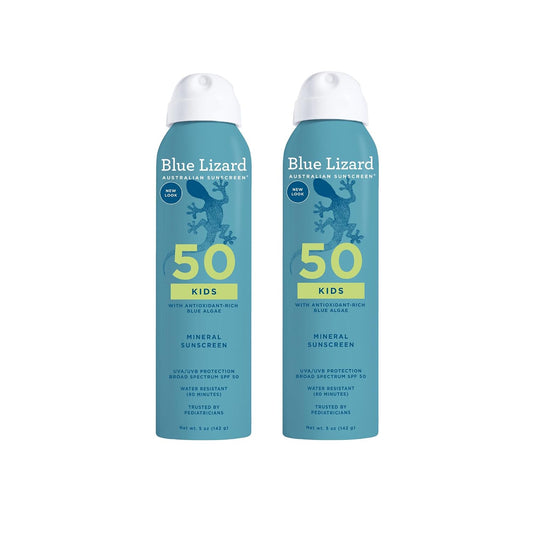 BLUE LIZARD Sunscreen SPF 50+ Spray Kids  - 5 Fl Oz   Pack of 2