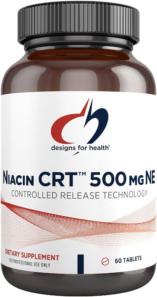 Designs for Health Niacin 500mg - Niacin CRT Vitamin B3 (Nicotinic Acid)- 60 Tablets