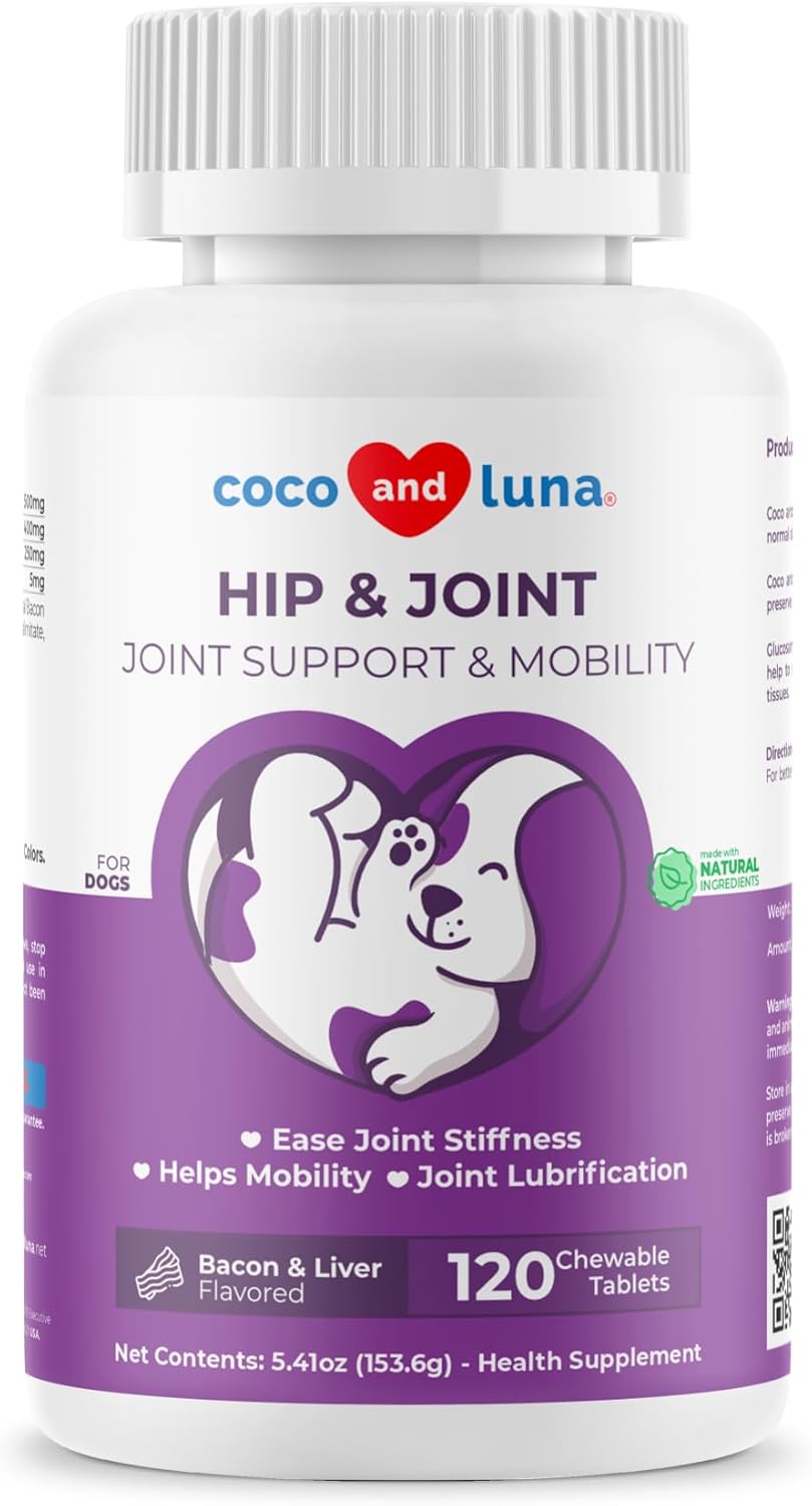 Coco and Luna Joint Supplement for Dogs - 120 Chewable Tablets