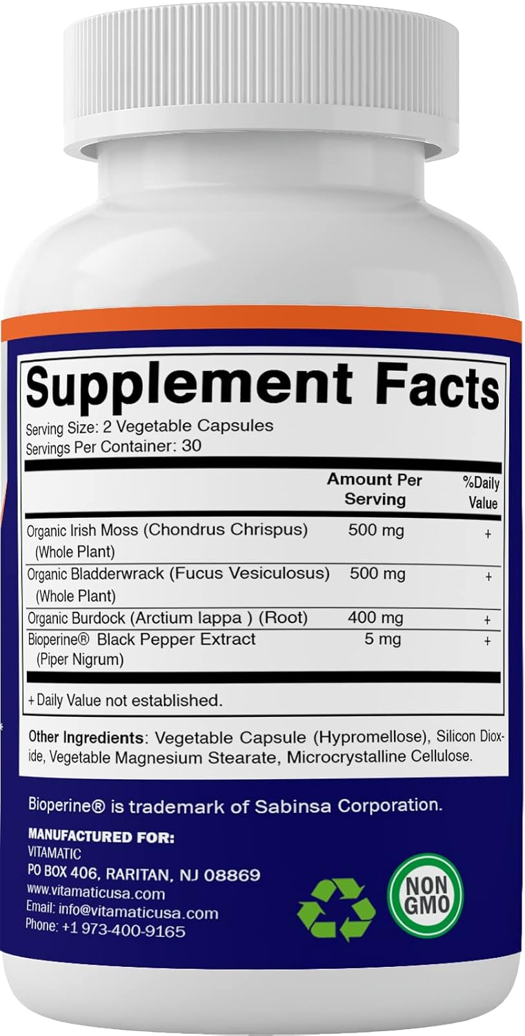 Vitamatic Irish Sea Moss – 120 Vegetarian Capsules