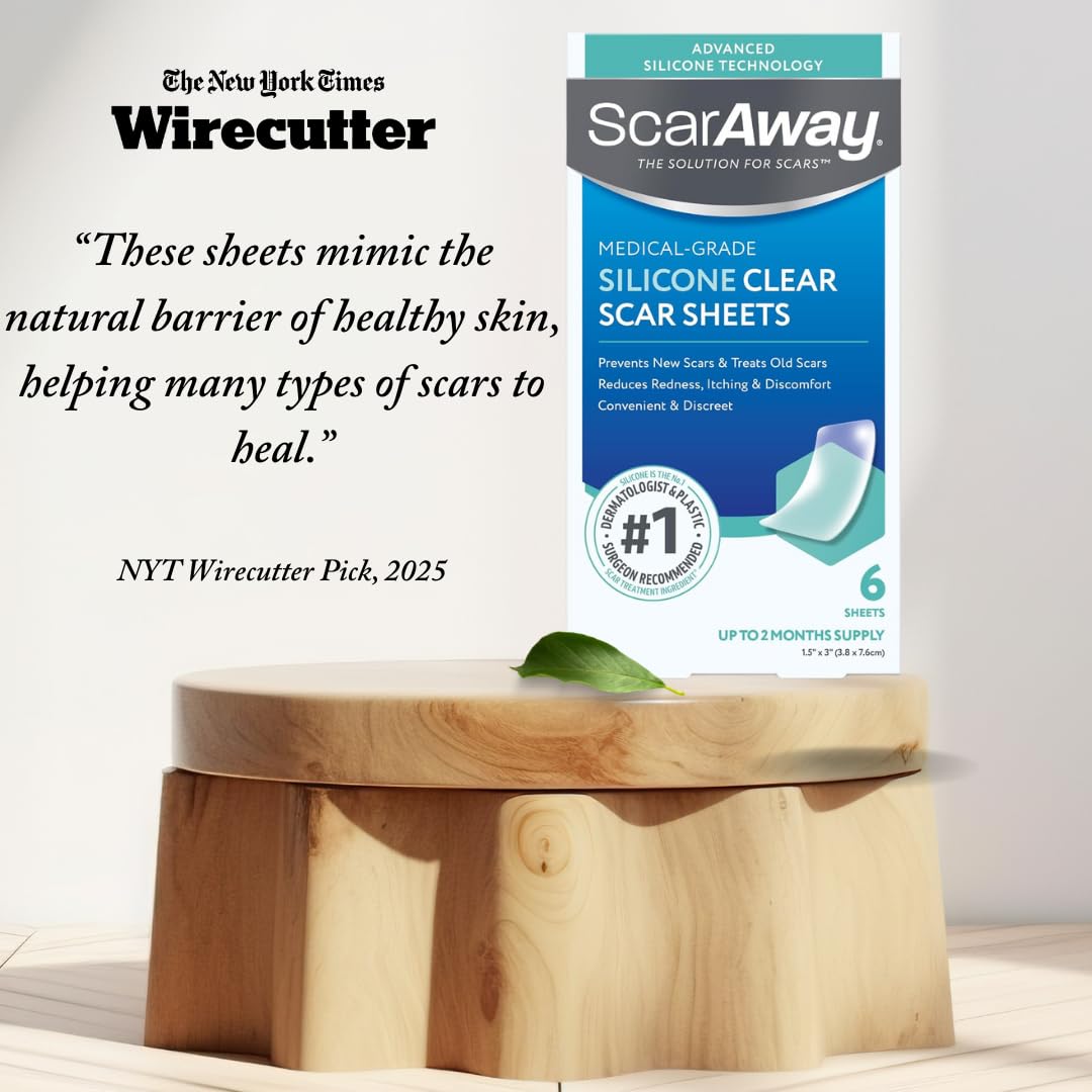 ScarAway Advanced Clear Silicone Scar Sheets - 6 Clear Sheets