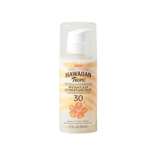Hawaiian Tropic Weightless Hydration Lotion Sunscreen for Face SPF 30, 1.7oz