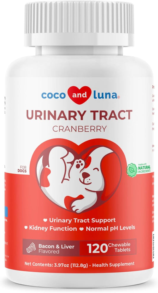 Coco and Luna Cranberry for Dogs - Urinary Tract Support,120 chewable Tablets