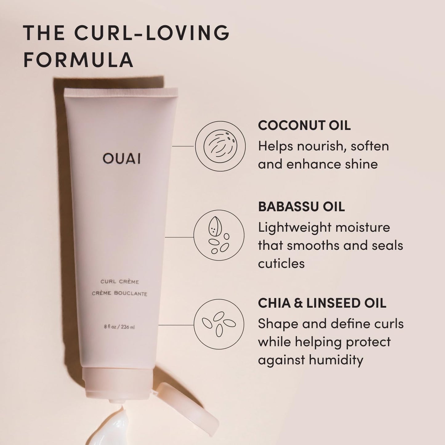 OUAI Travel Size Curl Cream - 2.5 oz