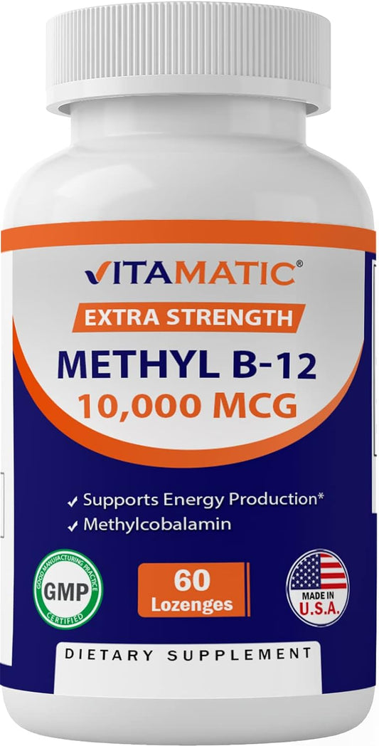Vitamatic Methyl B12 (Methylcobalamin) 10,000 mcg – 60 Lozenges