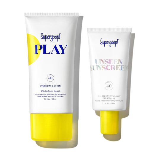 Supergoop! Most Loved Kit - Includes PLAY Everyday Lotion (5.5 oz) + Unseen Sunscreen (1.7 oz)