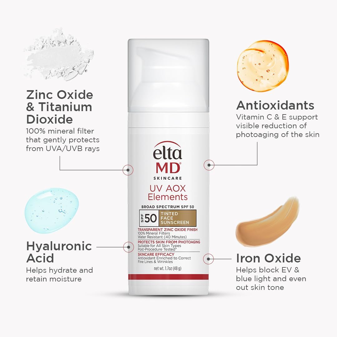 UV AOX Elements Tinted Mineral Face Sunscreen Lotion - 1.7 oz
