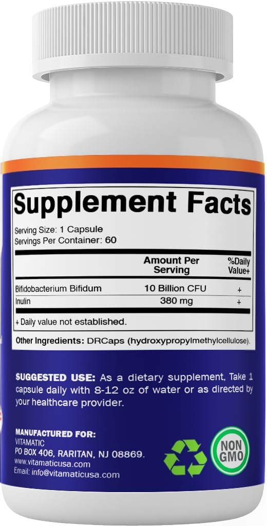 Vitamatic Bifidobacterium Bifidum - 10 Billion per DR Capsule - 60 Count