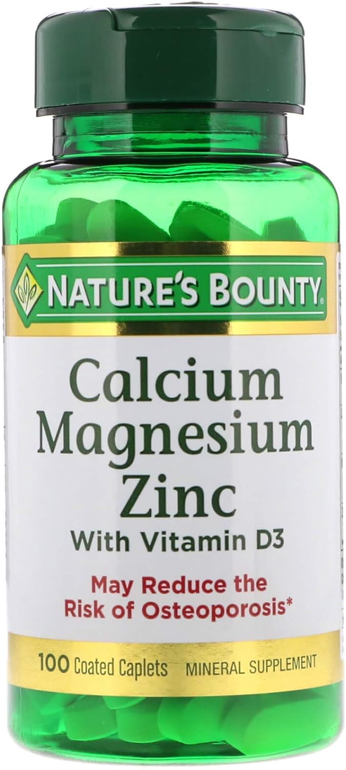 Nature's Bounty Calcium Magnesium & Zinc Caplets,100 count