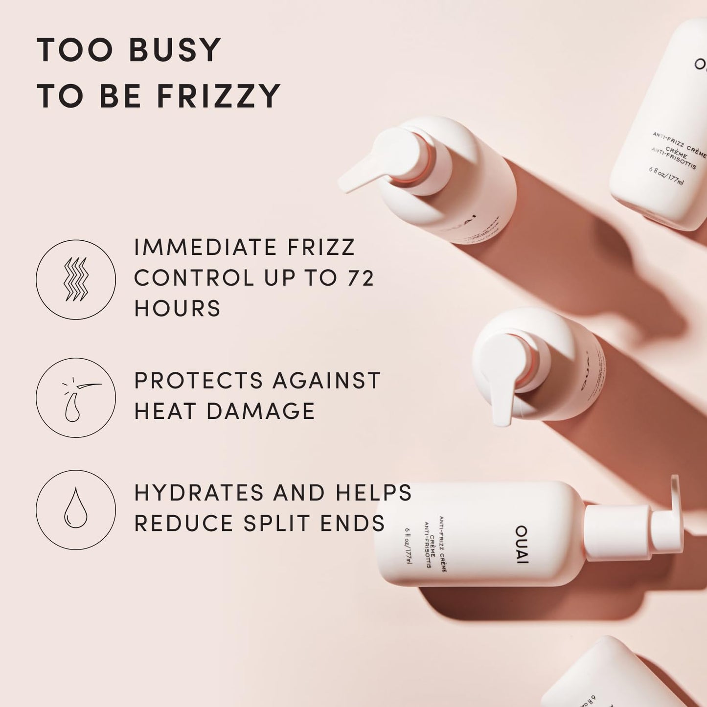 OUAI Anti Frizz Cream Travel Size - 3 oz