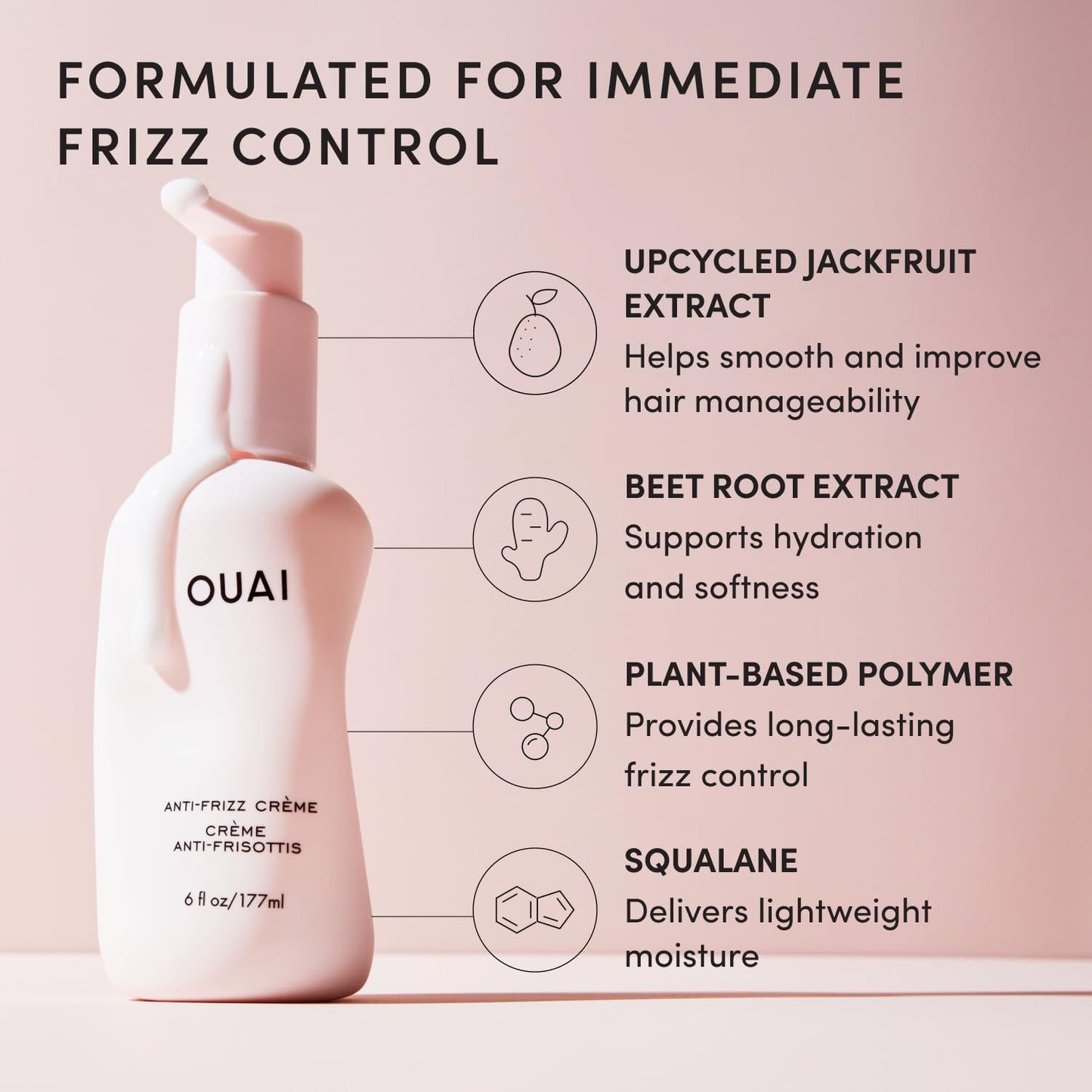 OUAI Anti Frizz Cream Travel Size - 3 oz